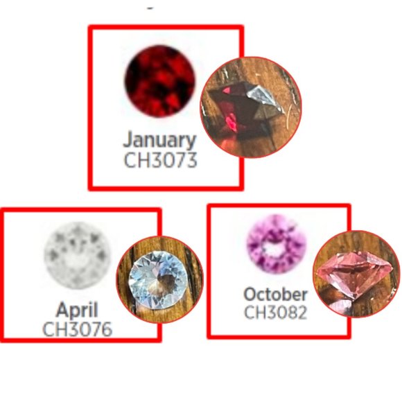 Origami Owl set of 3 Birthstone Crystals by Swarovski - Picture 1 of 4